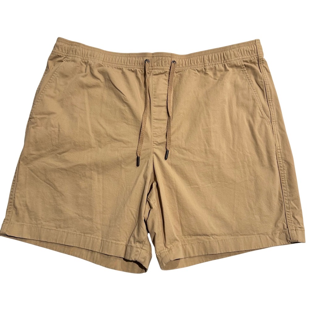 Gap Men's‎ XXL Tan Khaki Elastic Waist Drawstring Cotton Blend Twill Shorts